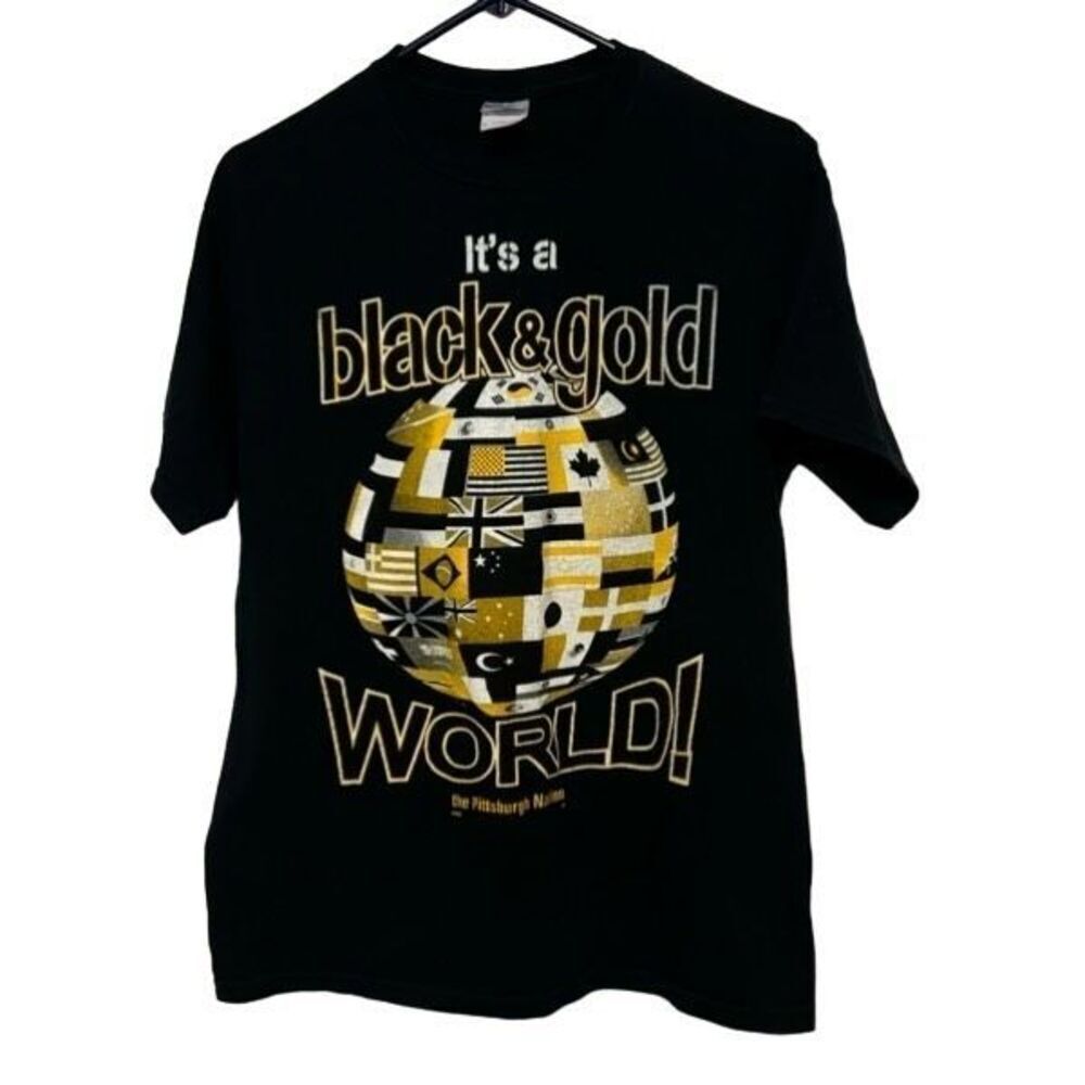 Pittsburgh Nation It’s A Black & Gold World Size Medium T-Shirt